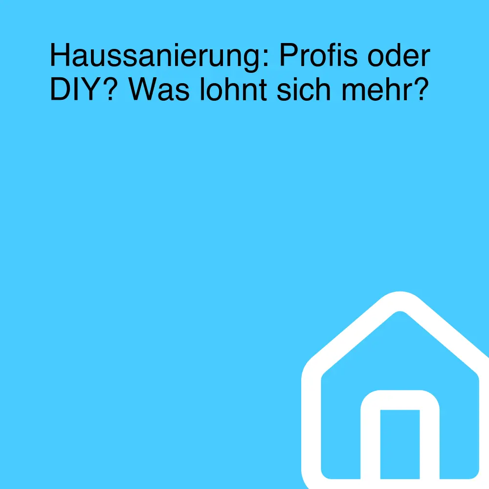 Haussanierung: Profis oder DIY? Was lohnt sich mehr? Haussanierung: Profis oder DIY? Was lohnt sich mehr?
